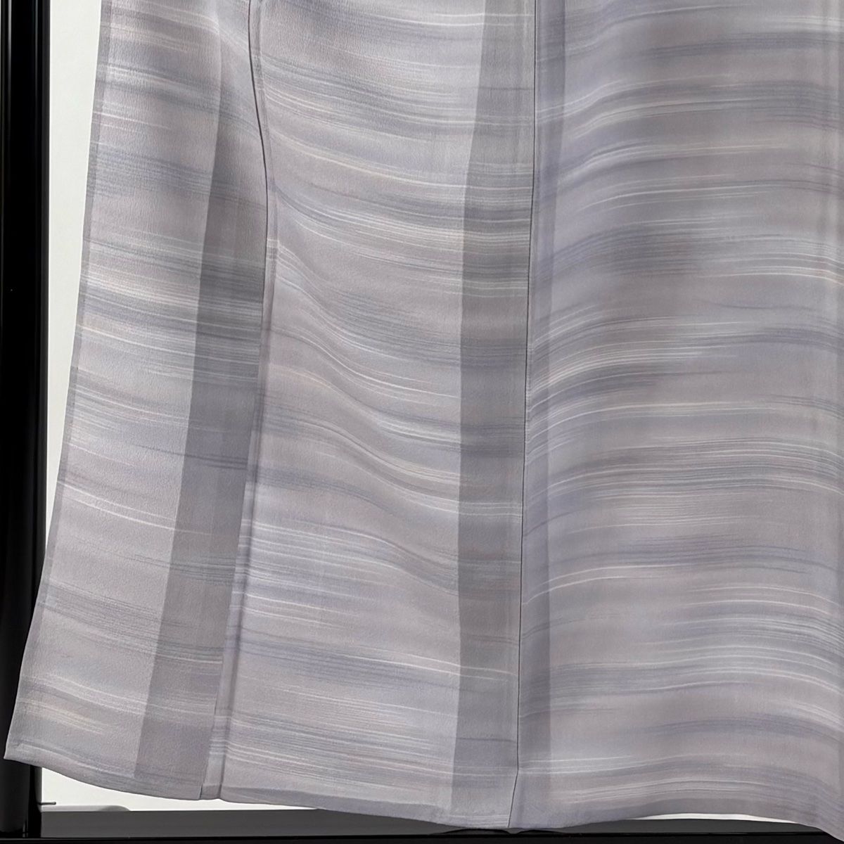 小紋 身丈156 cm 裄丈65 M 薄物 縞 ぼかし 薄紫 正絹 秀品