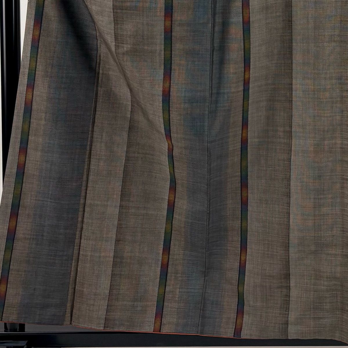 大島紬 身丈158 5 cm 裄丈65 M 袷 純泥染 証紙 縞 茶色 正絹