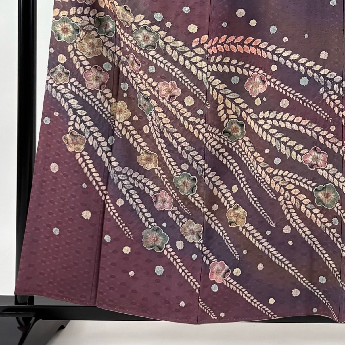 訪問着 身丈158 5 cm 裄丈65 M 袷 辻が花 ぼかし 紫 正絹