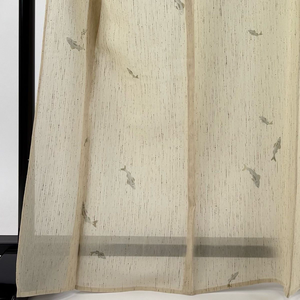 小紋 身丈165.5 cm 裄丈69 L 薄物 ますいわ屋 魚 ベージュ 正絹