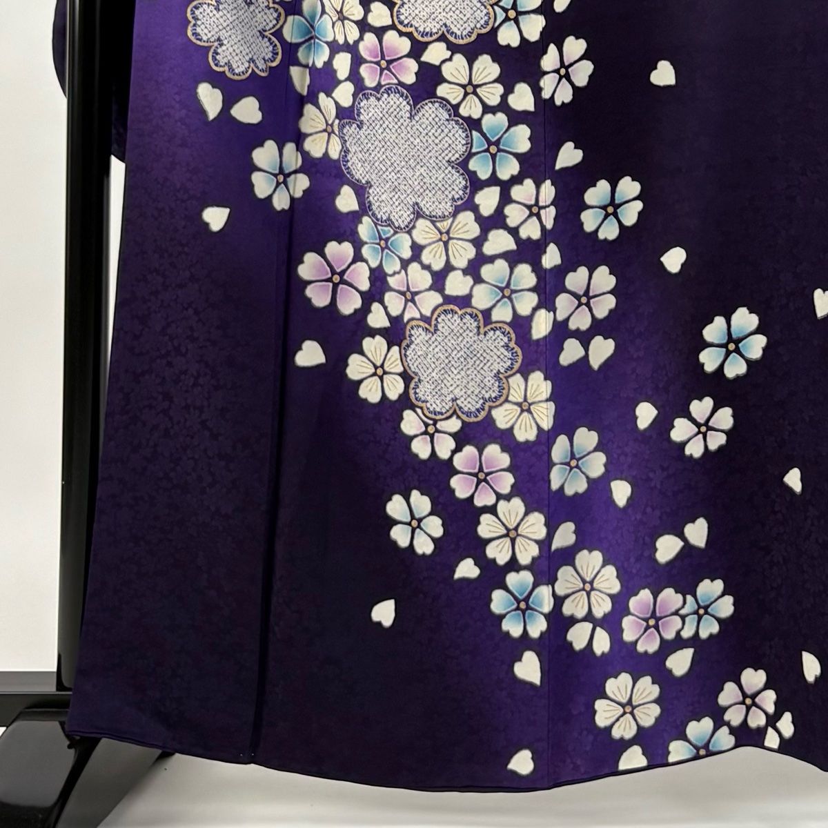 振袖 身丈162 cm 裄丈71 L 袷 桜 金彩 ぼかし 紫 正絹