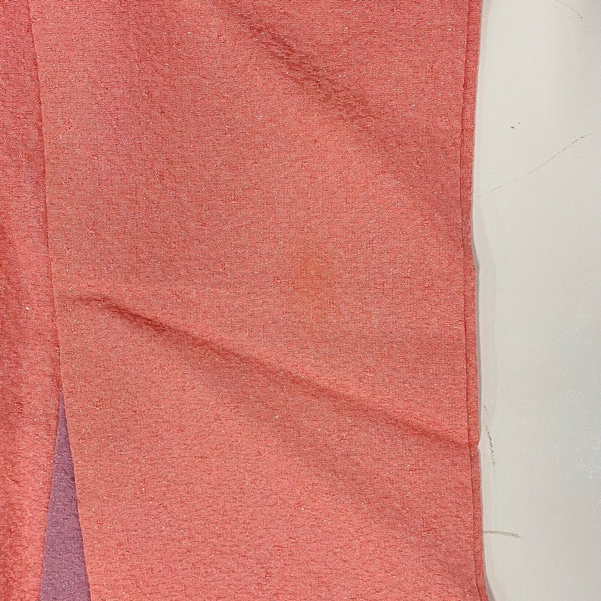  小紋 身丈159 cm 裄丈64 M 袷 網目文 銀通し 縦ぼかし ピンク 正絹 小紋 着物