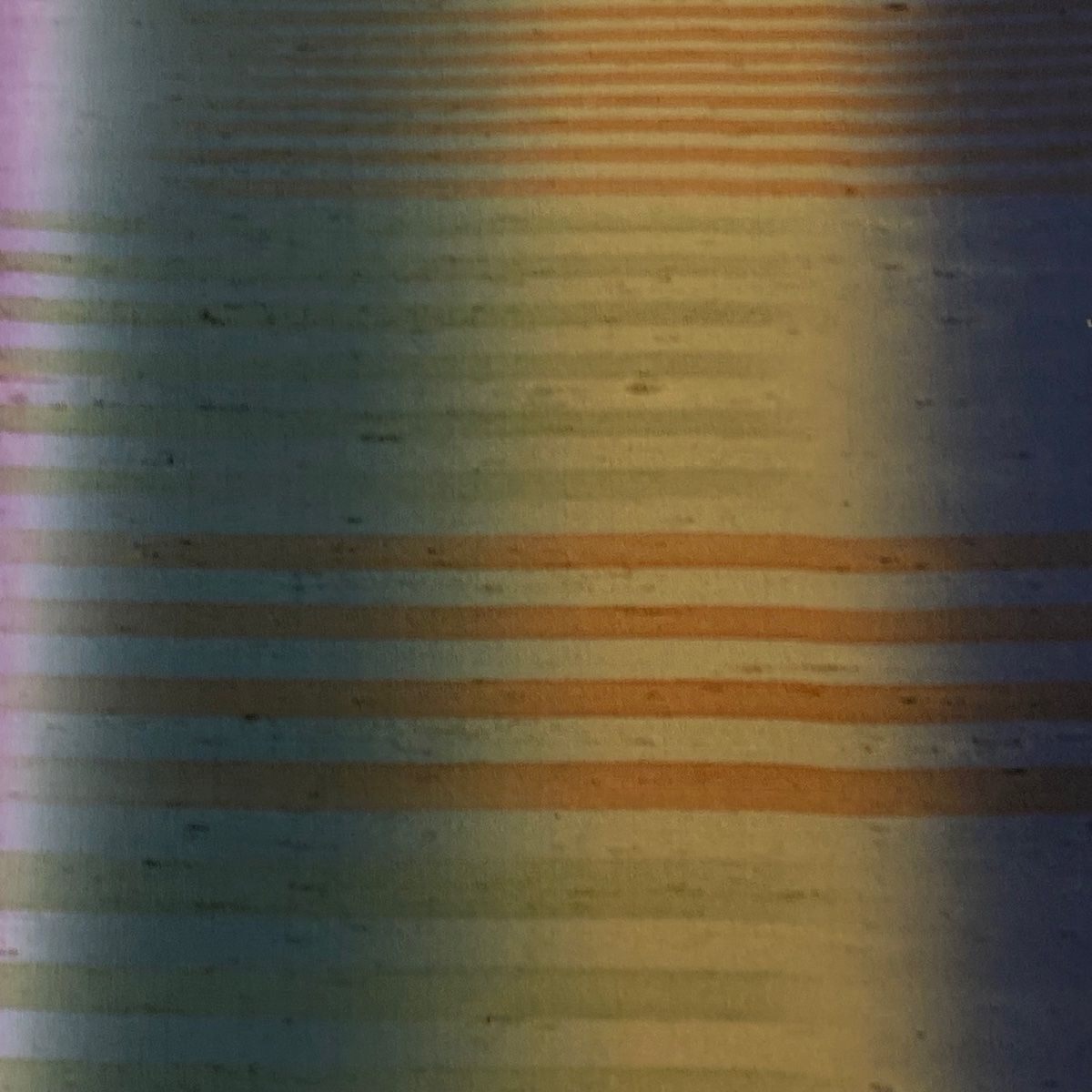 袋帯 落款 証紙 縞 染め分け ぼかし 深緑 全通 正絹