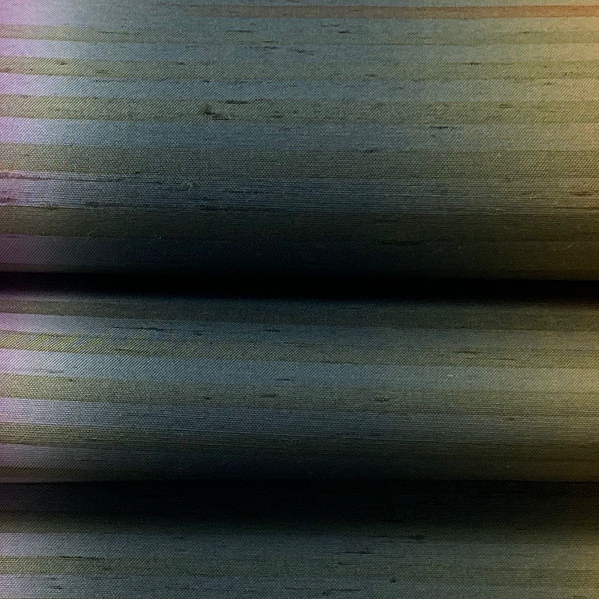  袋帯 落款 証紙 縞 染め分け ぼかし 深緑 全通 正絹 袋帯 帯