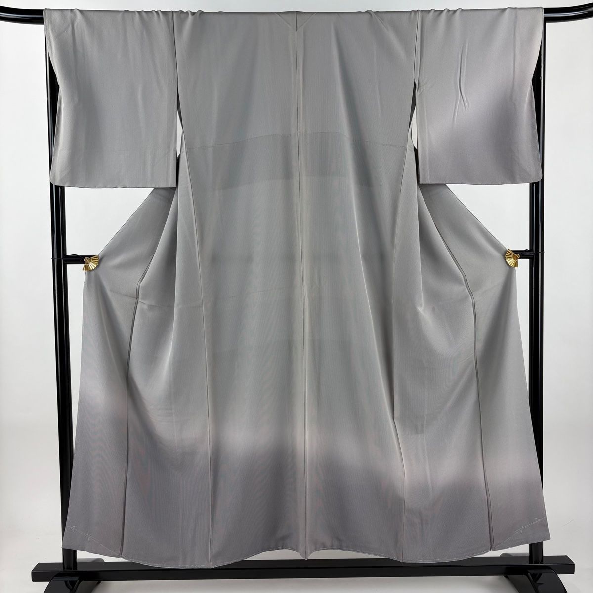 付下げ 身丈156 cm 裄丈68 L 袷 万筋 ぼかし 灰色 正絹