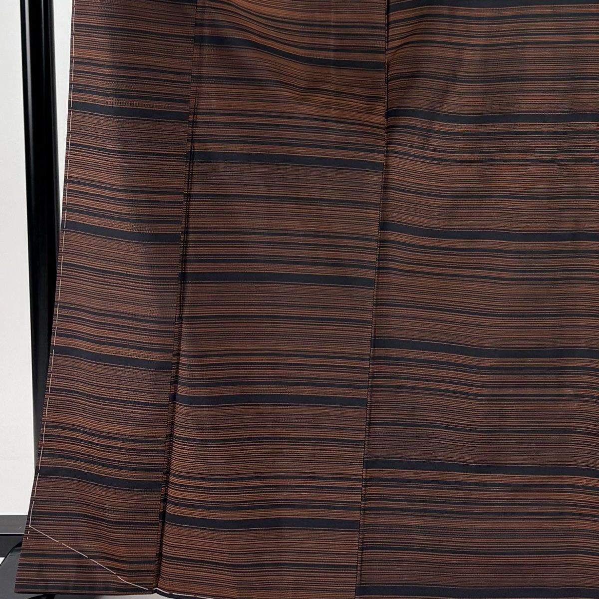 大島紬 身丈166 cm 裄丈67 M 袷 証紙 縞 茶色 正絹