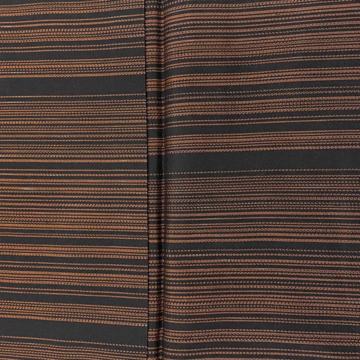  大島紬 身丈166 cm 裄丈67 M 袷 証紙 縞 茶色 正絹 紬 着物