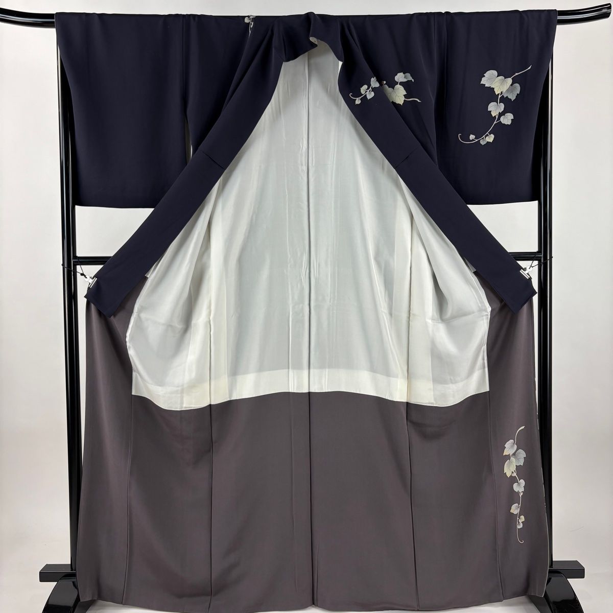 平和屋着物○訪問着 絞り 舞花文 黒地 正絹 逸品 AABD4723ph 平和屋