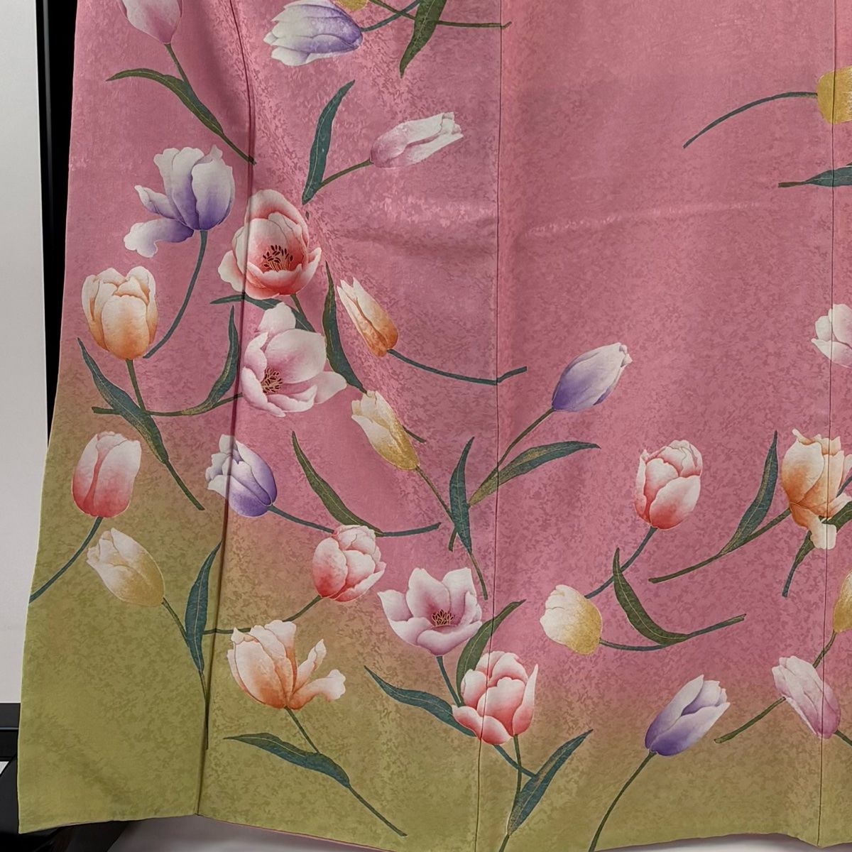 振袖 身丈165 cm 裄丈72 L 袷 やまと チューリップ 金彩 ぼかし ピンク 正絹