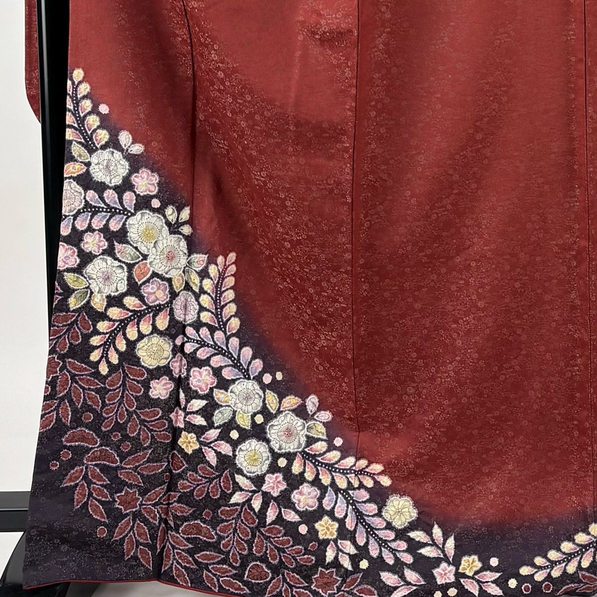 振袖 身丈167 5 cm 裄丈68 L 袷 翠山工房 落款 辻が花 金通し 染め分け 赤茶 正絹