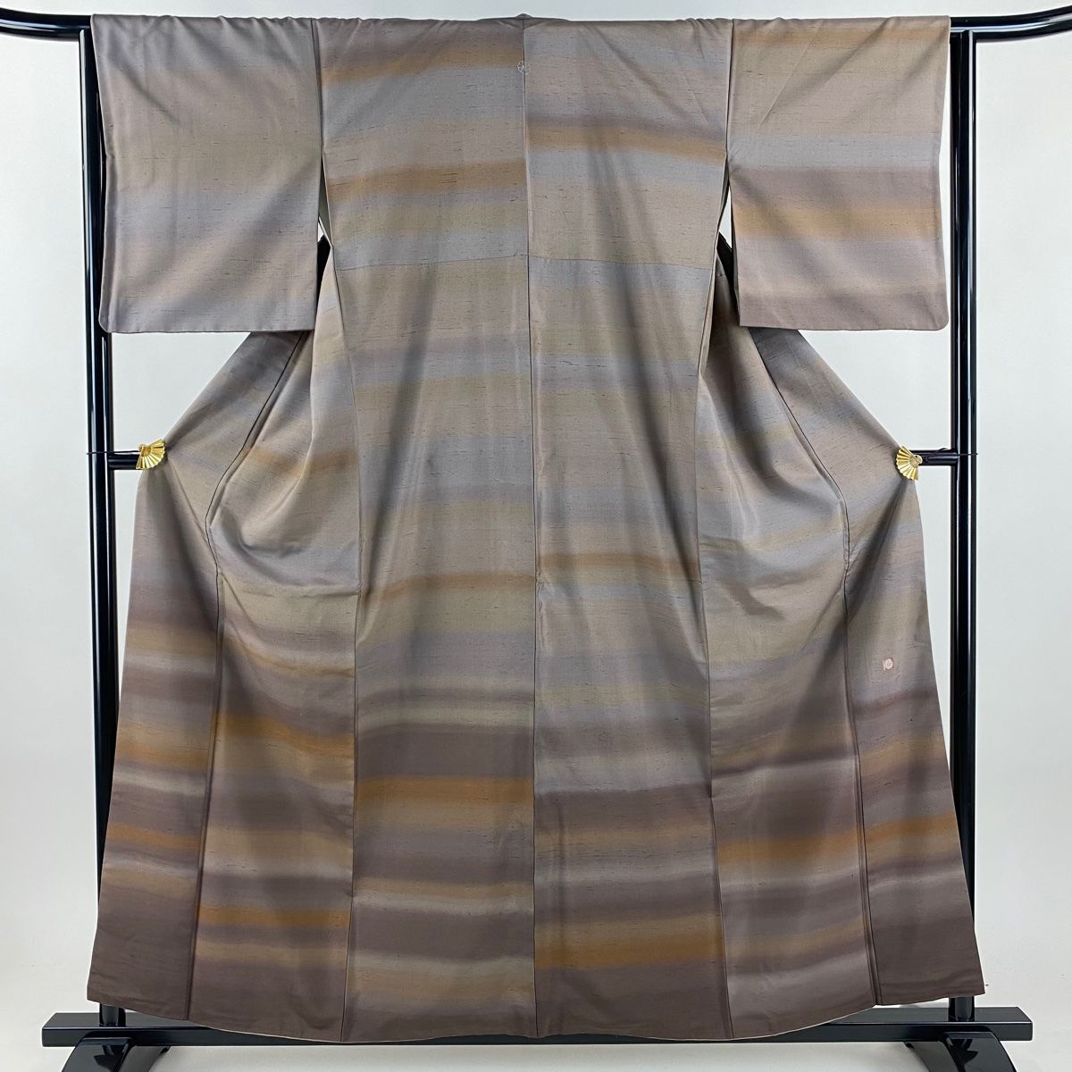 付下げ 身丈159.5 cm 裄丈65 M 袷 牛首紬地 落款 段ぼかし 小豆色 正絹 一つ紋