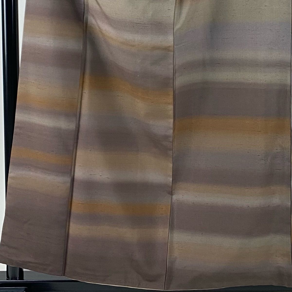 付下げ 身丈159.5 cm 裄丈65 M 袷 牛首紬地 落款 段ぼかし 小豆色 正絹 一つ紋