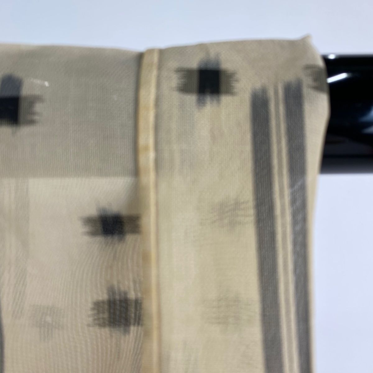  紬 身丈159 5 cm 裄丈67 M 薄物 琉球かすり 証紙 絣柄 薄茶色 正絹 紬 着物