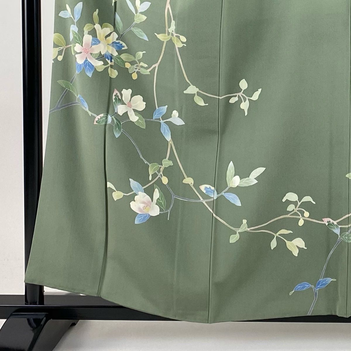 訪問着 身丈158cm 裄丈65.5cm M 袷 加賀友禅 南克治 落款 枝花 葉と実