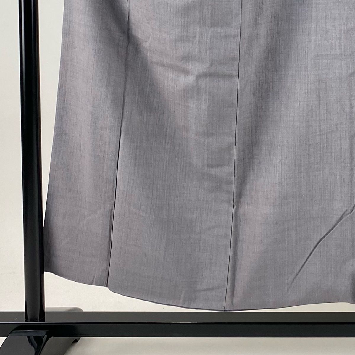 結城紬 身丈154 cm 裄丈63 S 袷 本場結城紬 奥順 証紙 灰紫 正絹 一つ紋