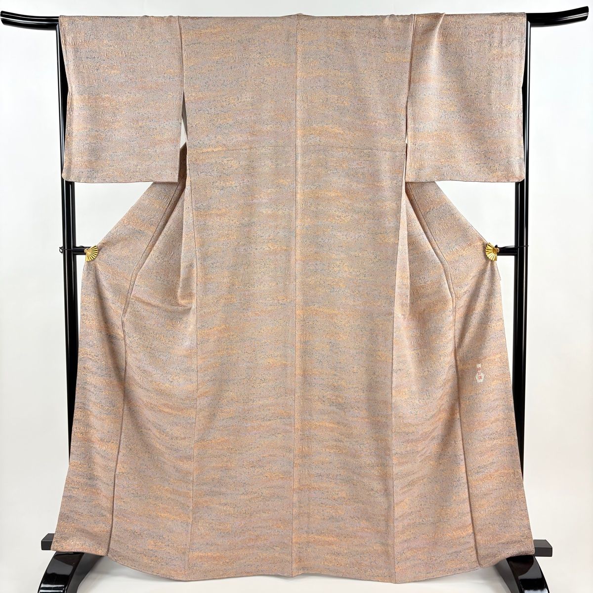 小紋 身丈166 cm 裄丈68 L 袷 陶彩染 霞 小豆色 正絹 秀品