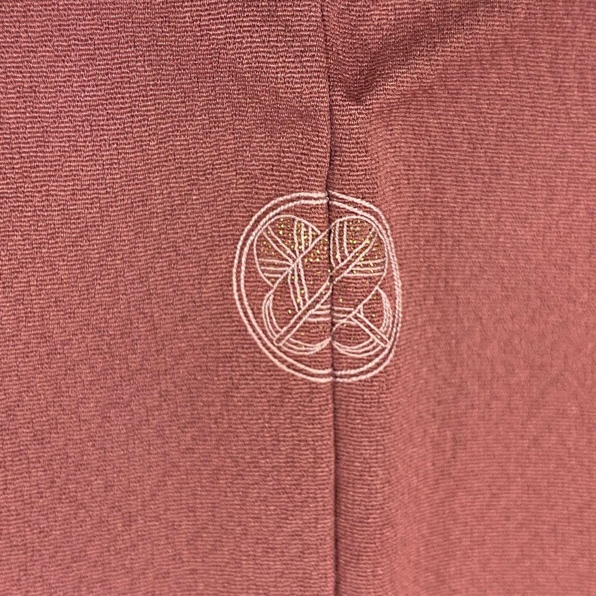  訪問着 身丈158 cm 裄丈66 M 袷 景山 落款 草花 霞 ぼかし 小豆色 正絹 秀品 一つ紋 訪問着 付け下げ 着物