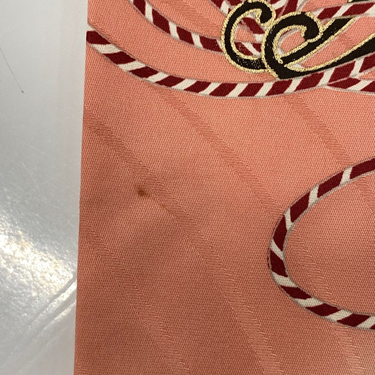  振袖 身丈156.5 cm 裄丈66.5 M 袷 花車 牡丹 金糸 金彩 ピンク 正絹 秀品 振袖 着物