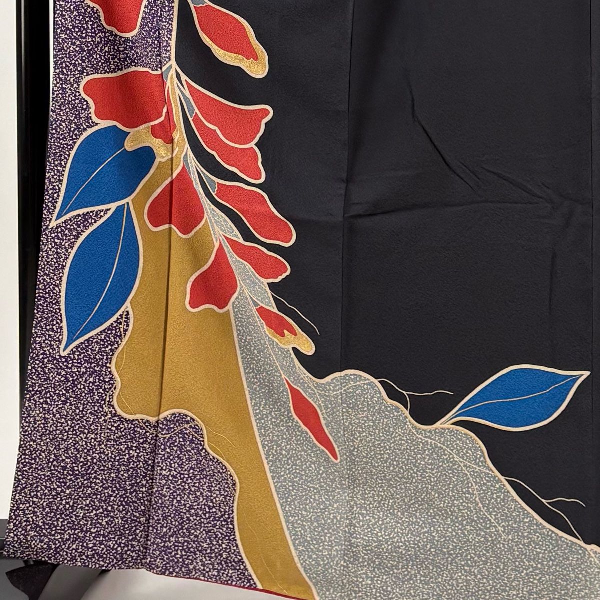 平和屋着物○豪華振袖・長襦袢セット 草花地紋 赤色×柑子色 京都きもの