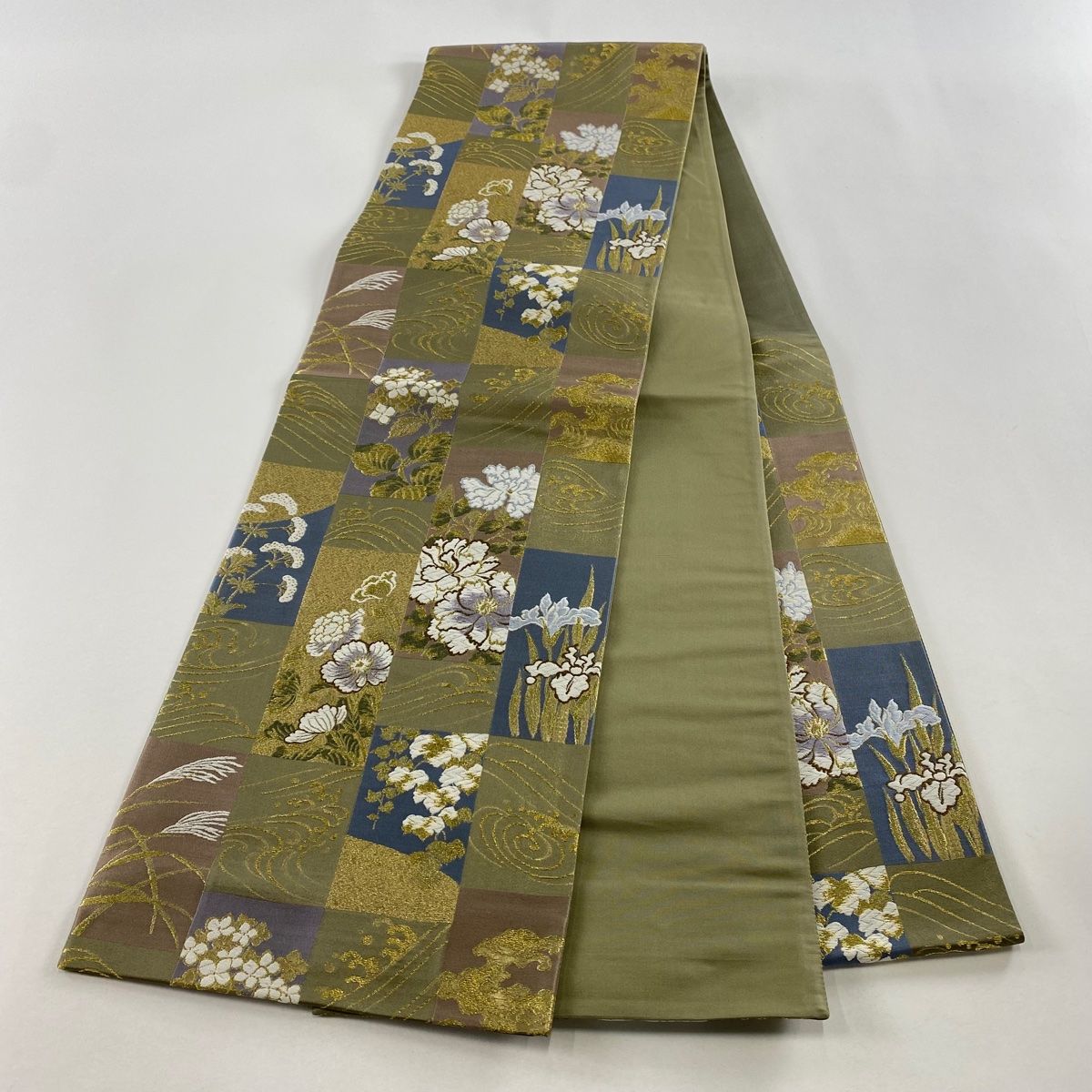 帯2244 ○高級 正絹 唐織 六通 袋帯 蝶々 正絹 袋帯・唐織・六