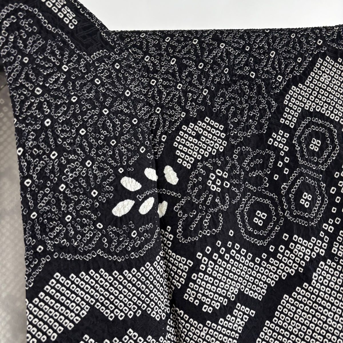  訪問着 身丈167 cm 裄丈67 M 袷 袋帯セット 流水 鼓 絞り 黒 正絹 秀品 訪問着 付け下げ 着物