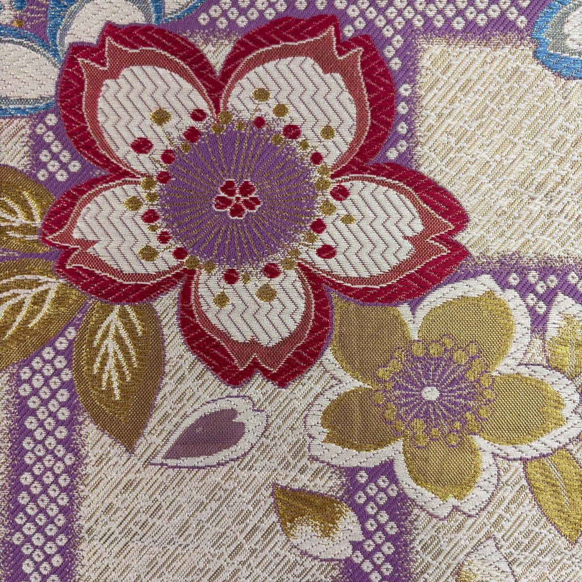 美品】振袖 身丈162.5cm 裄丈67.5cm L 袷 袋帯フルセット 桜 流水 箔