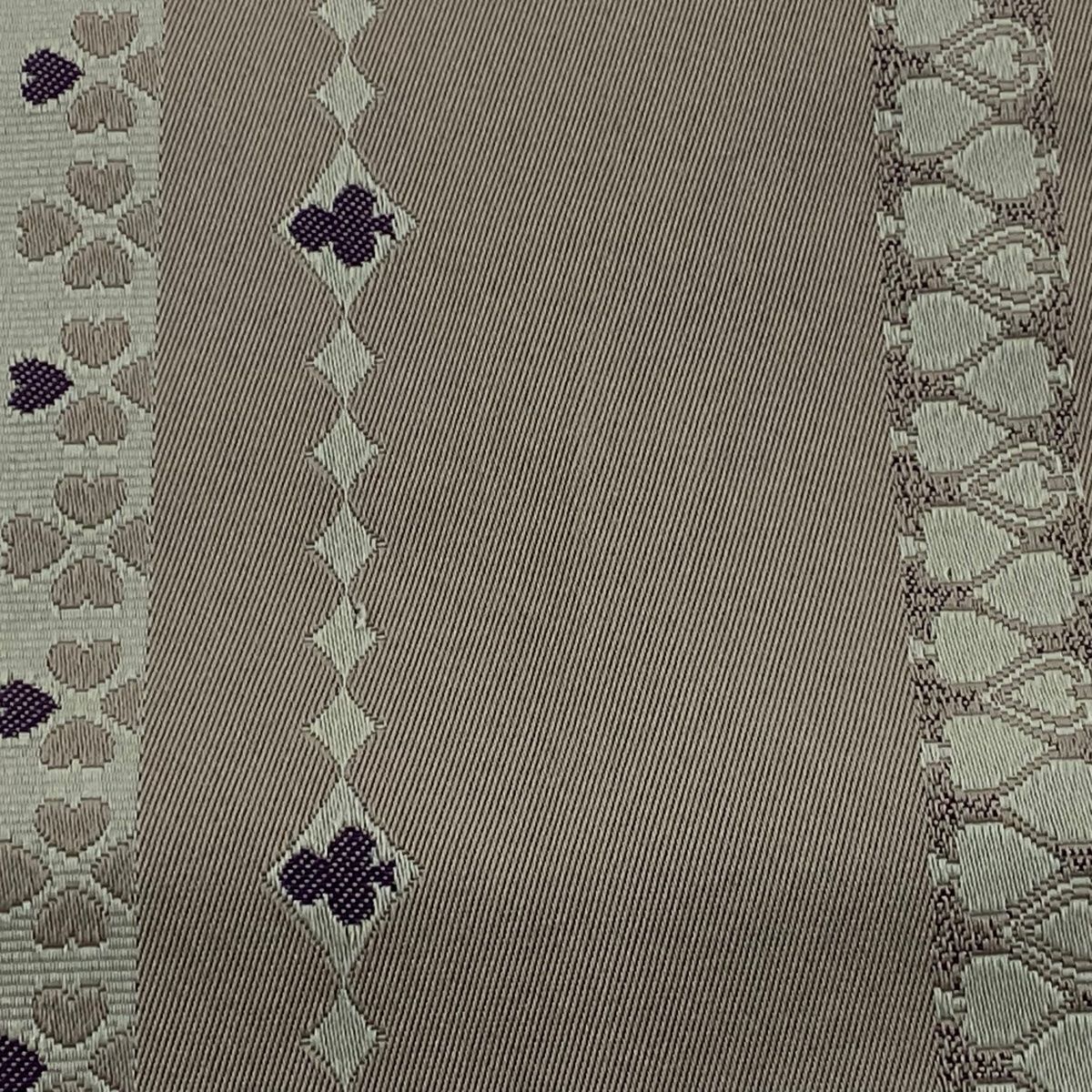 半幅帯 優品 クローバー スペード 灰茶 化繊