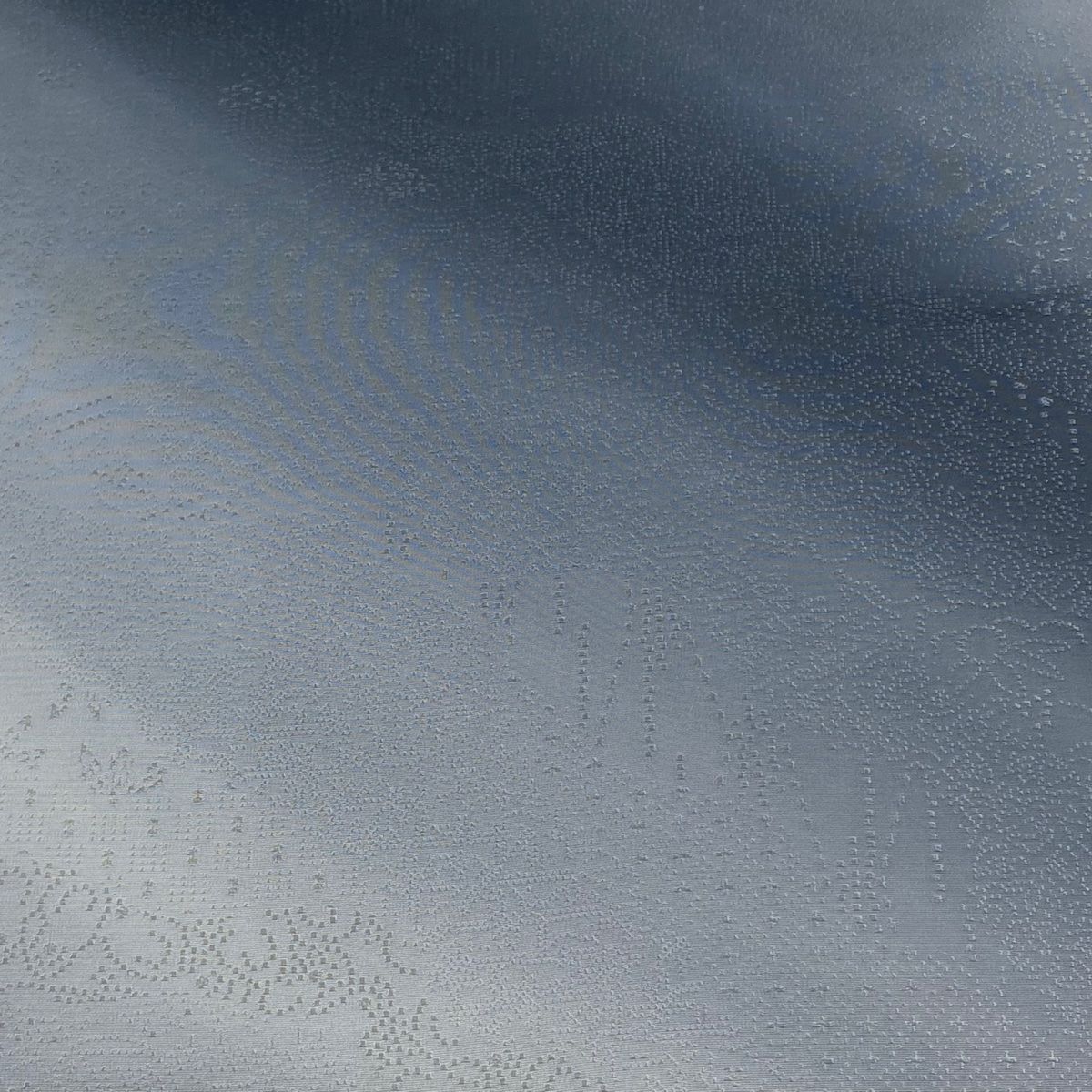 反物 秀品 小紋 道長取り 寄せ柄 ぼかし 青灰色 正絹