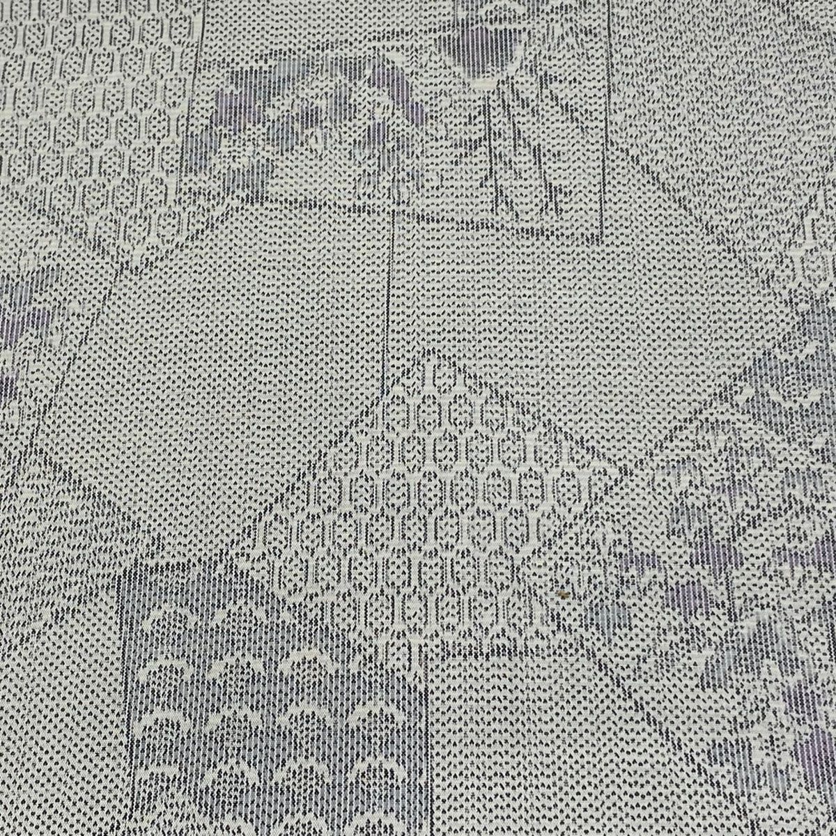 反物 秀品 紬 証紙 草花 切れ取り 灰色 正絹