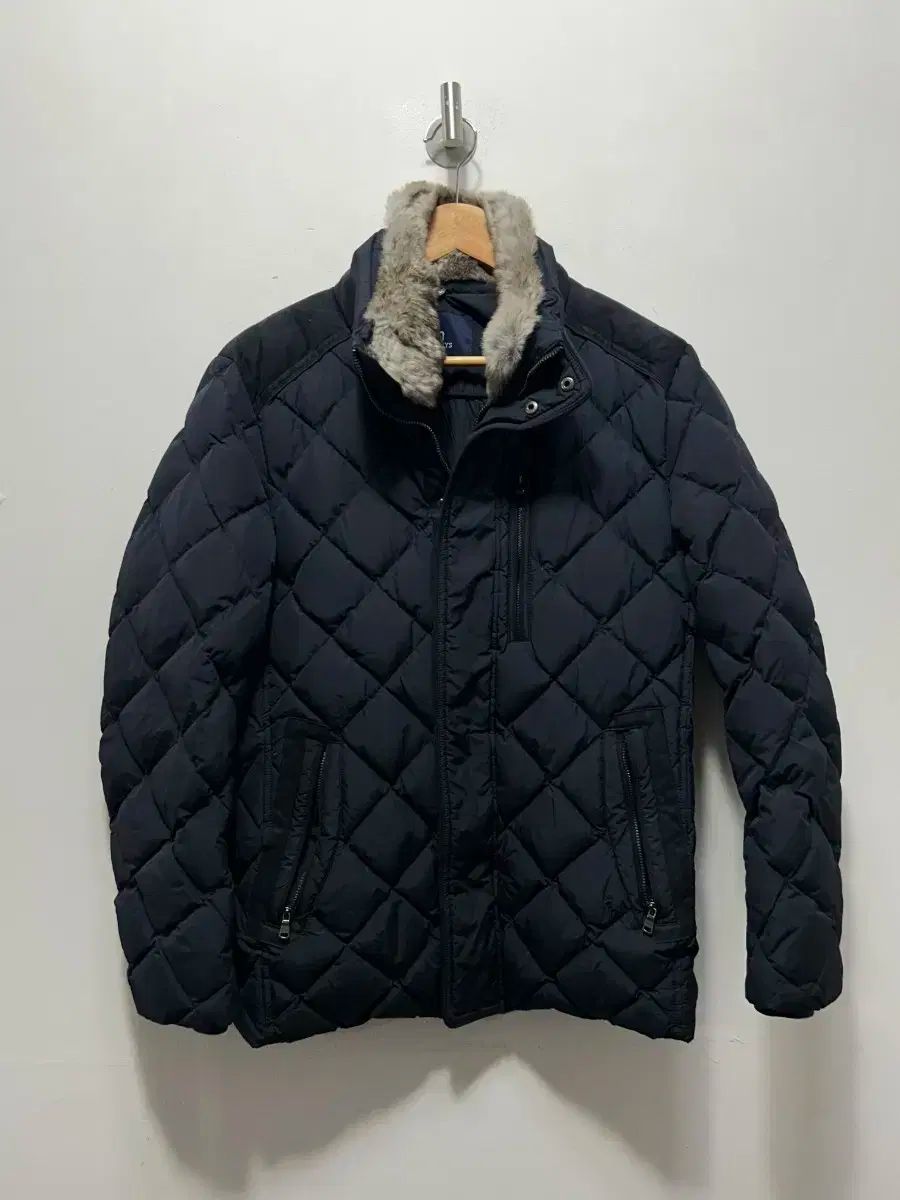 HAZZYS ヘジス キルティング ダウン アウター ネイビー ファー付き KARA M