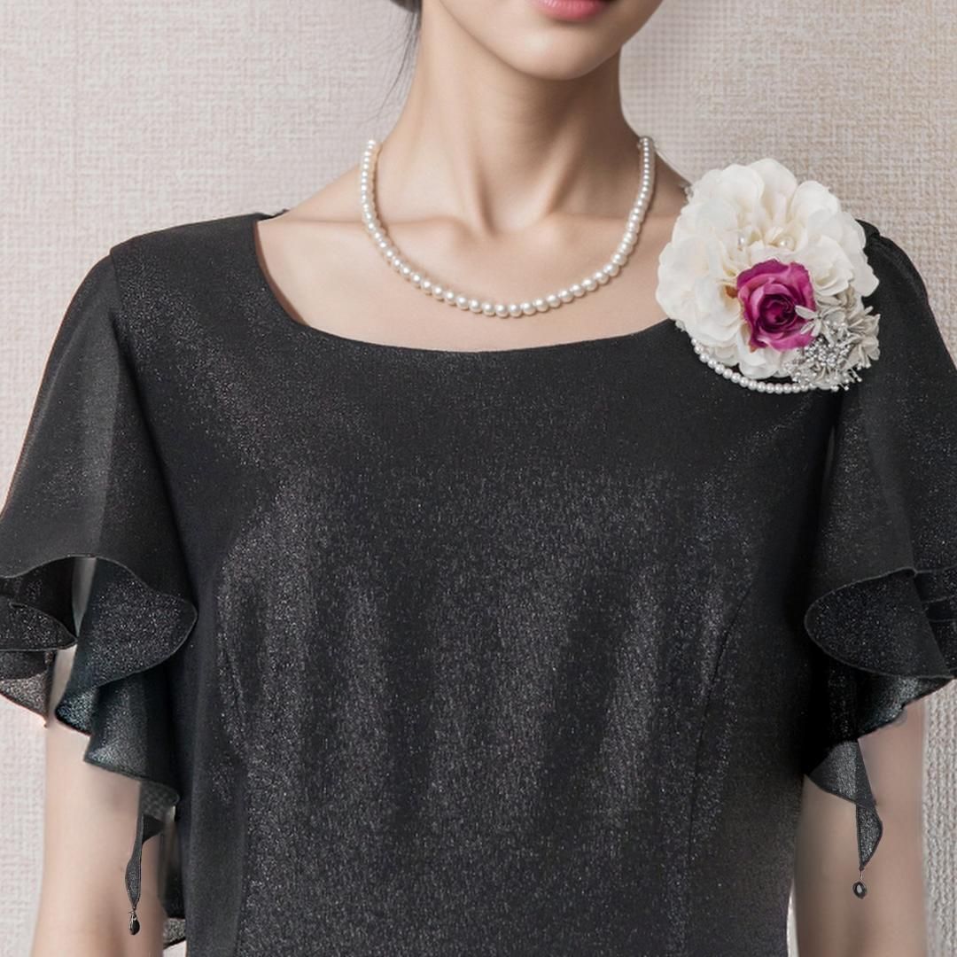 極美品　ソワールドルチェ　13号　ロング　東京ソワール　近年モデル　スパンコール SOIR DOLCE 東京ソワール 上質プレミアム光沢ピンクベージュロング