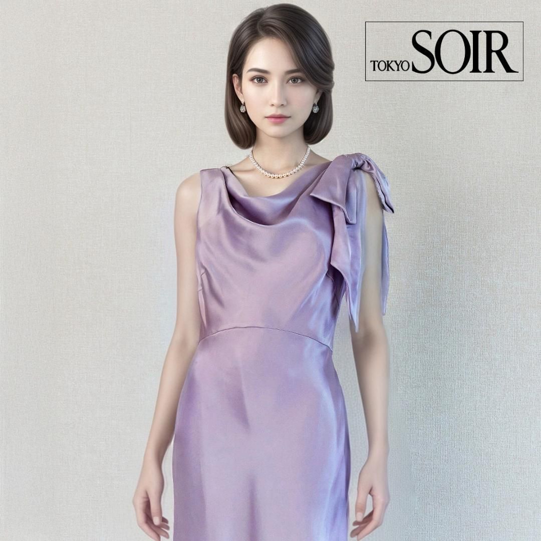 美品【Apploberry】レースドッキング ロングワンピース 13号 ネイビー