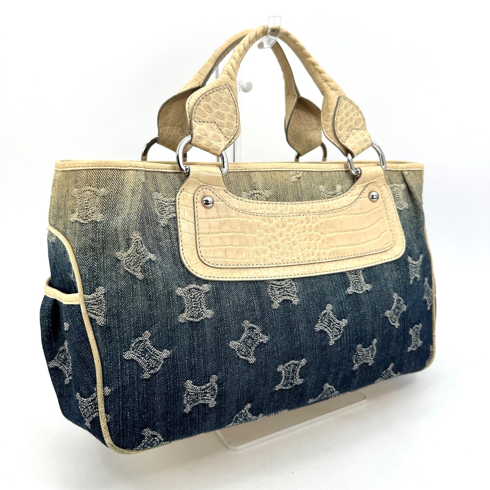 希少✨セリーヌ ブギーバッグ パリマカダム デニム レザー ハンドバッグ CELINE】セリーヌ ブギーバッグ パリマカダム デニム ブルー - メルカリ