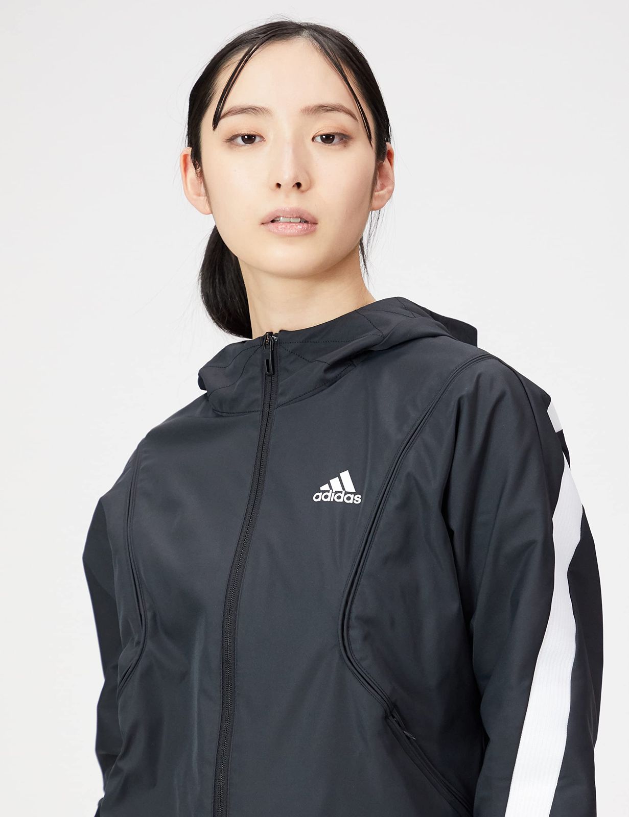 アディダス MET ウーブン ジャケット VD709 レディース ブラック ホワイト HF2469 J OT ブラック ホワイト HF2469 J OT