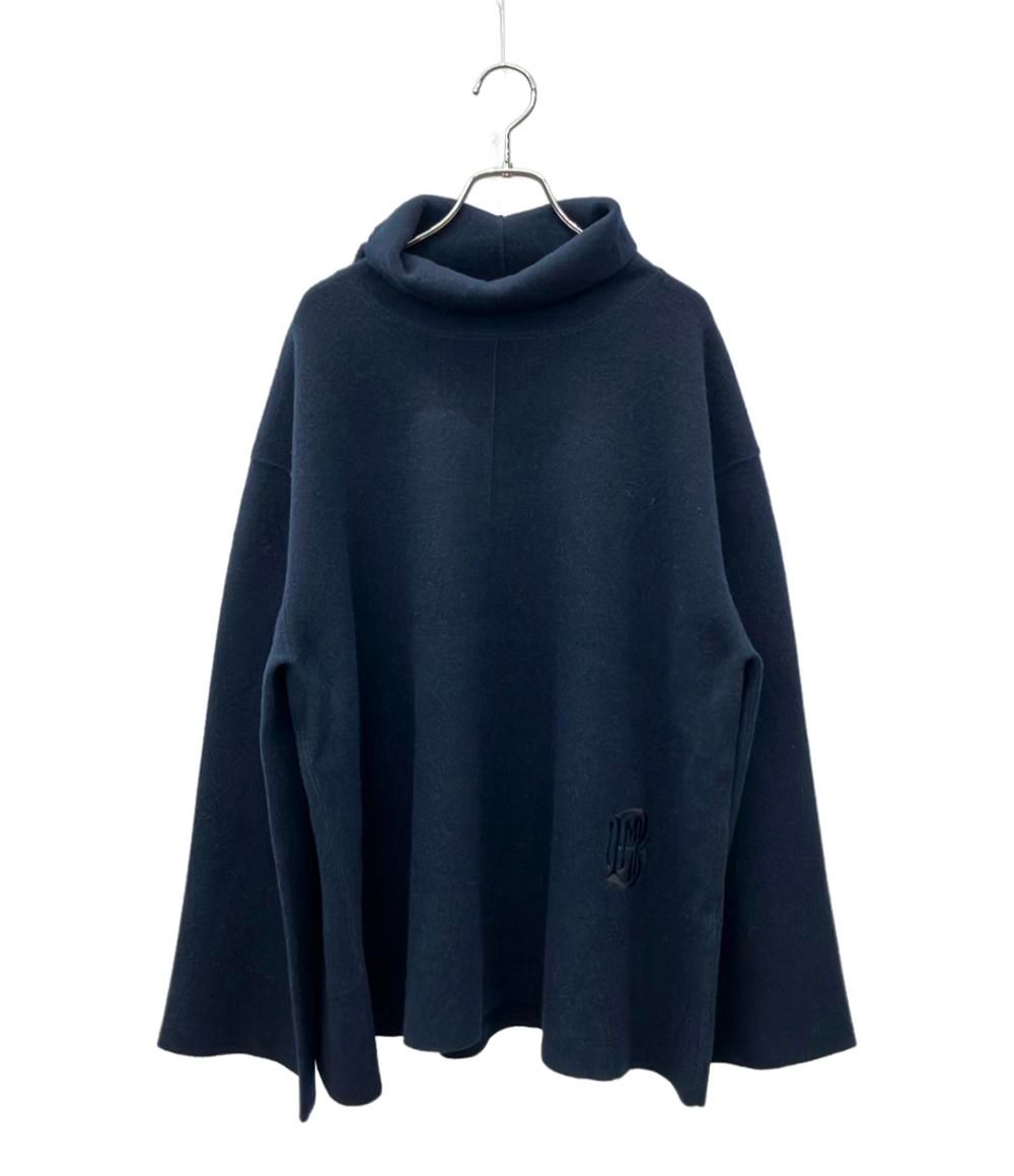 blaminkブラミンク　フリンジタートルネックニット　38 ネイビー ブラミンク 長袖 タートルネック ニット 節約 レディース SIZE 38