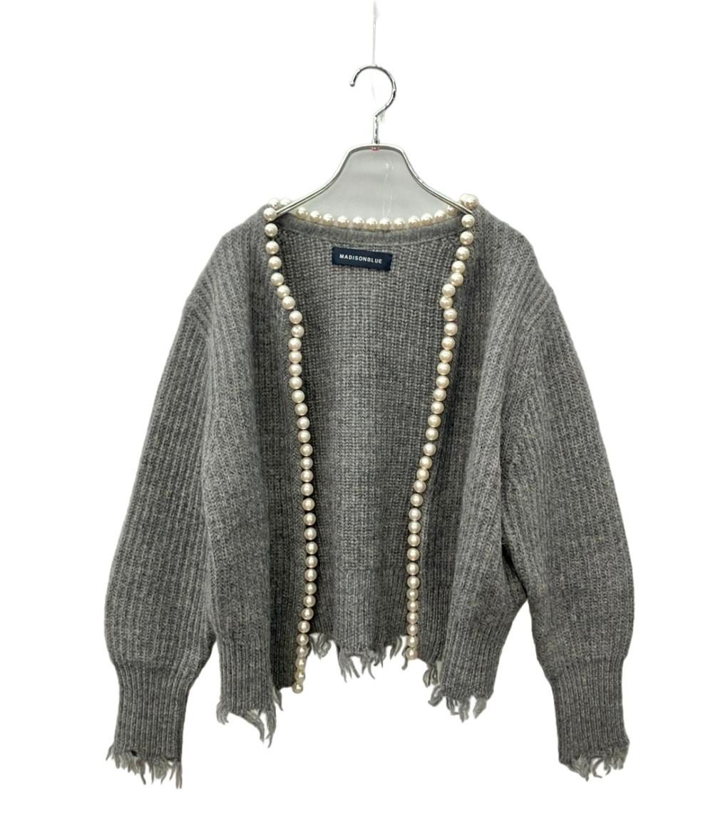マディソンブルー 長袖 ニット カーディガン パール レディース SIZE S MADISON BLUE