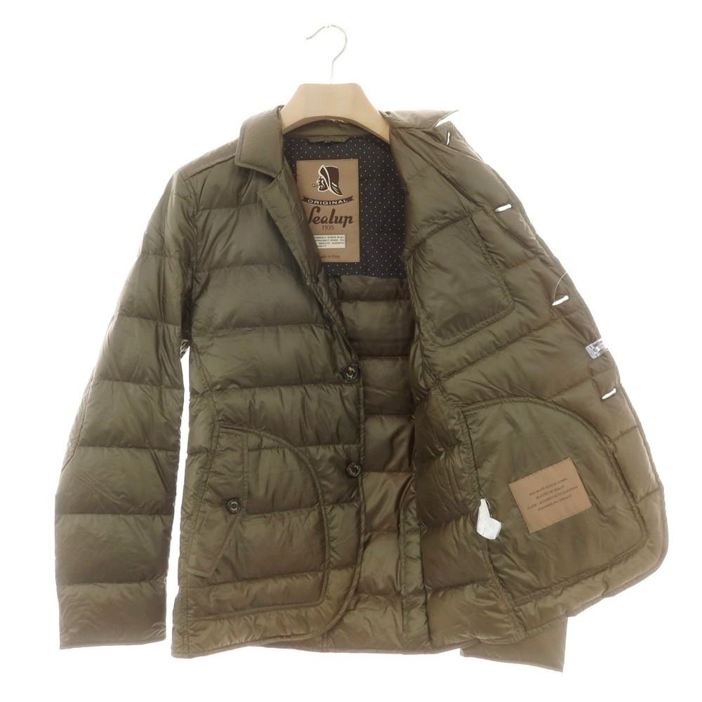 Sealup シーラップ ナイロンジャケット 46 Mサイズ ブラウン カーキ 中古】シーラップ Sealup ナイロン テーラード型 ダウンジャケット