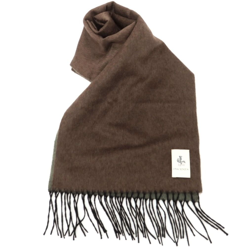 ピアチェンツァ PIACENZA シルクカシミヤ トップ マフラー ブラウンx