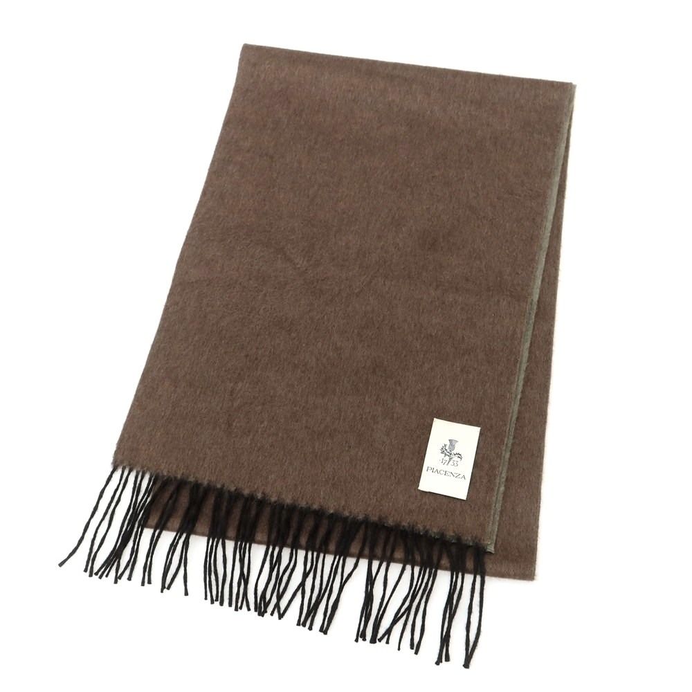 ピアチェンツァ PIACENZA シルクカシミヤ トップ マフラー ブラウンx