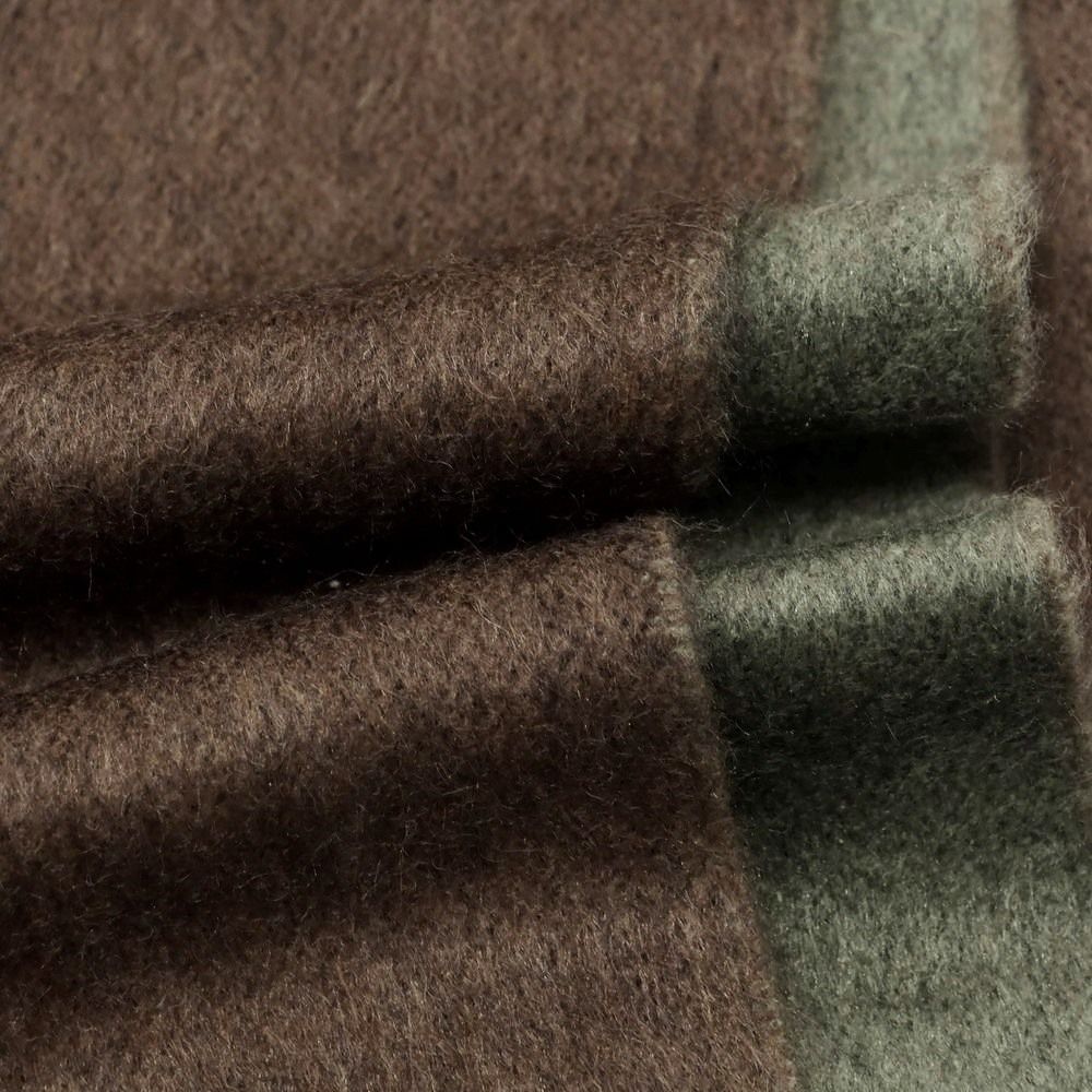 ピアチェンツァ シルクカシミヤ マフラー ブラウンxチャコールグレー