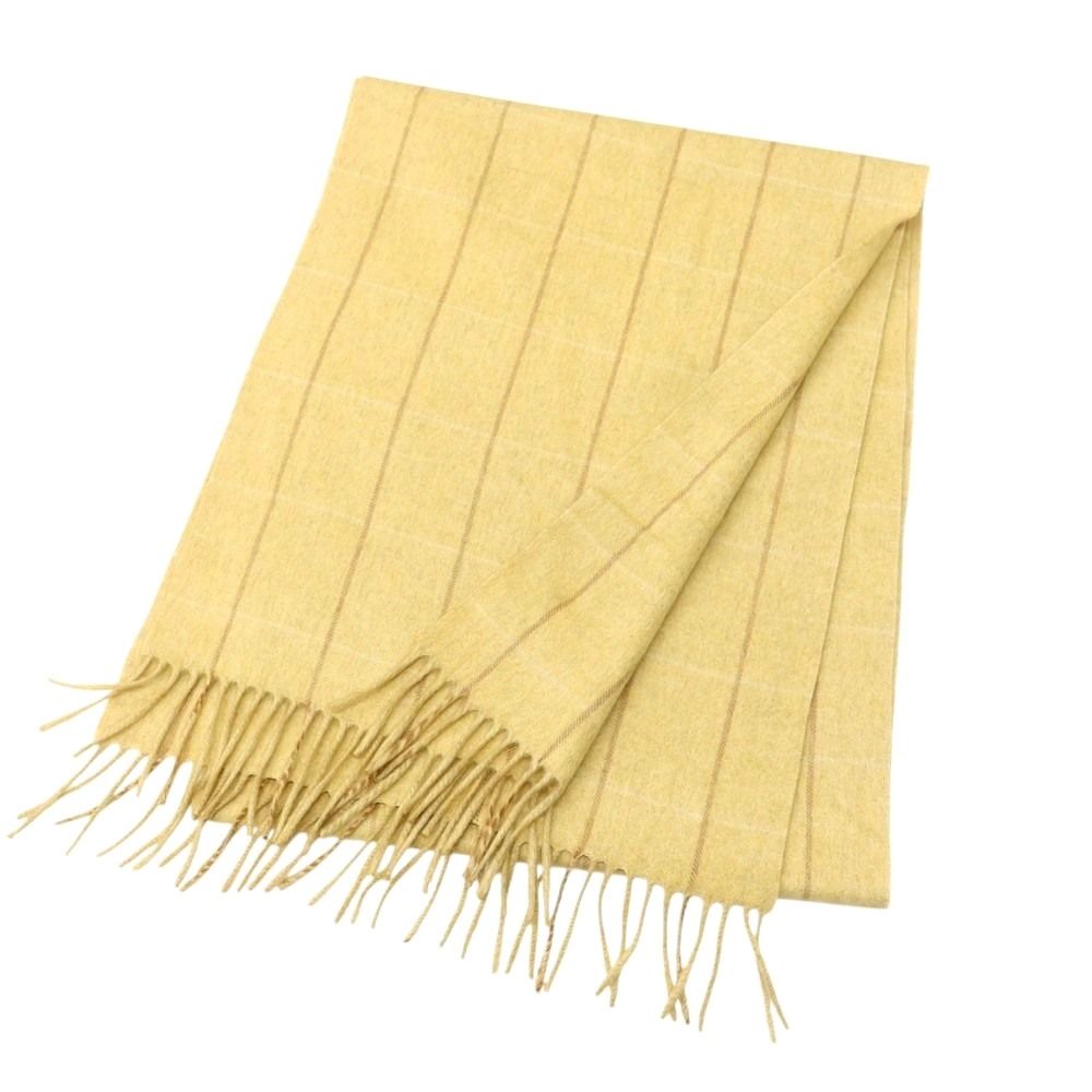 エルメネジルドゼニア Ermenegildo Zegna カシミヤ チェック マフラー イエロー メンズ