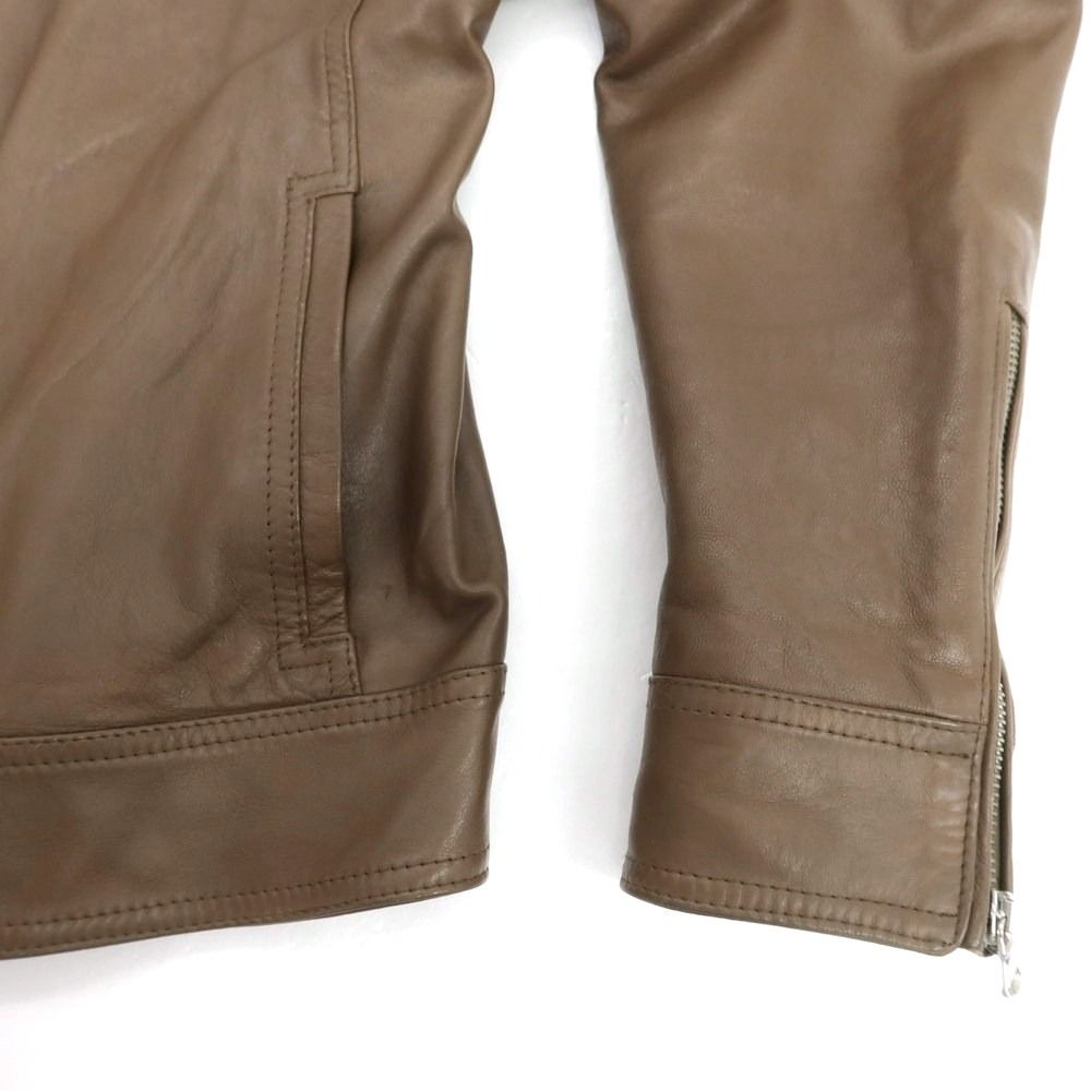 シングルライダースジャケット ブラウン