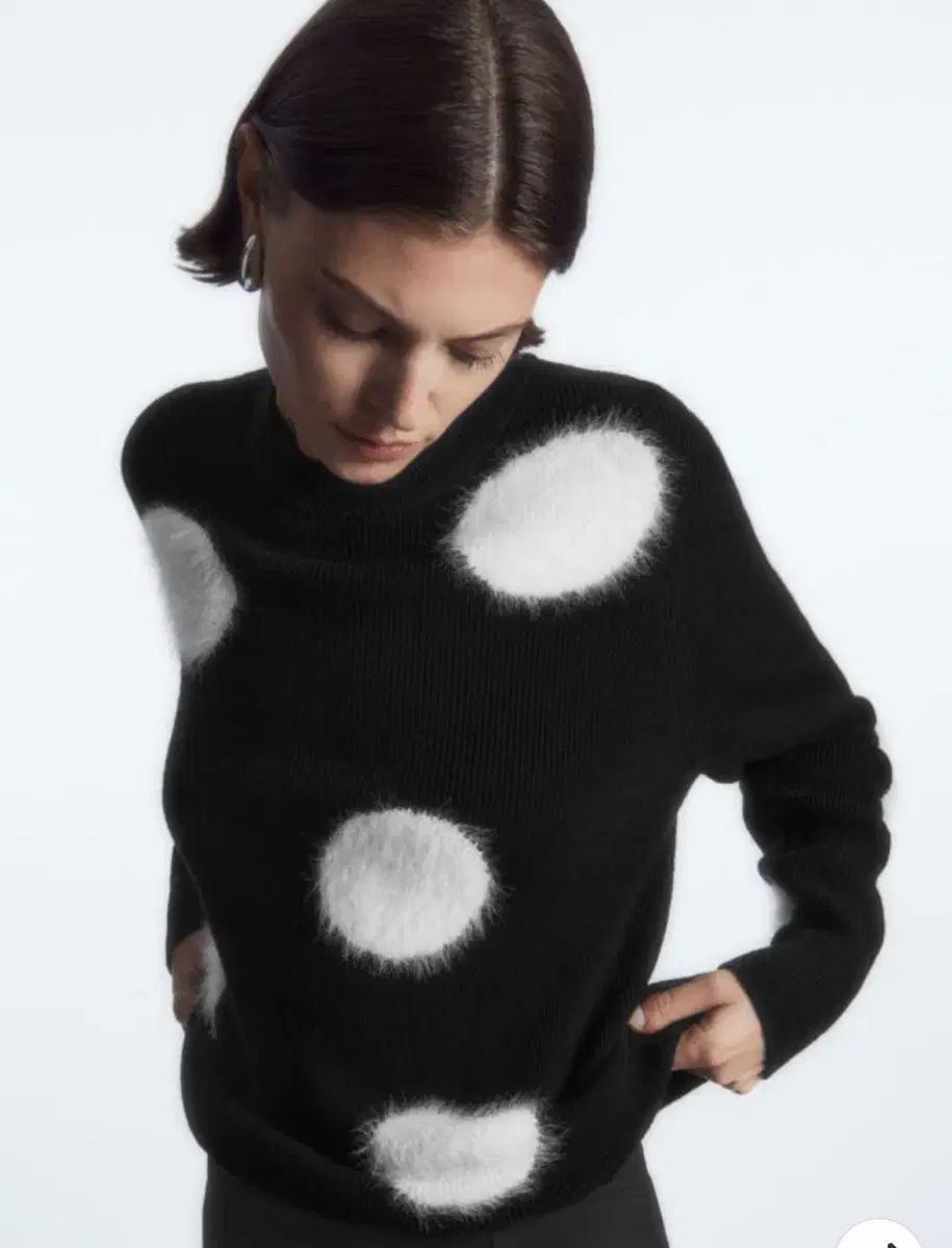 COS コス インタルシア ニット ポルカドット ウール セーター