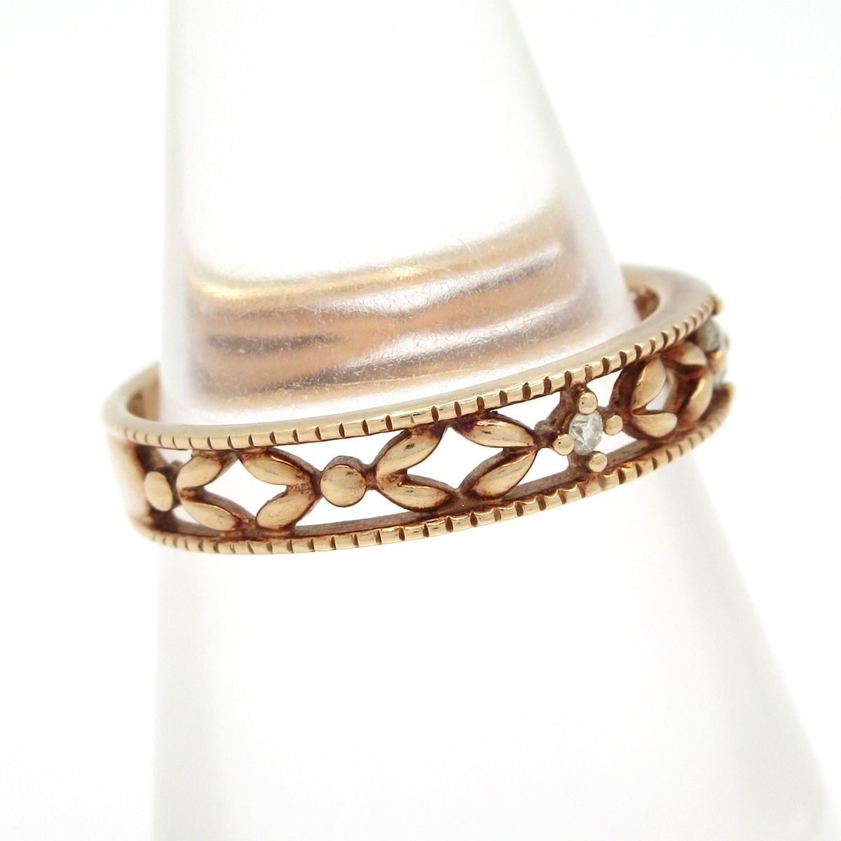 組曲 クミキョク リング K 10 PG×ダイヤモンド 総重量 2.1 g 0.06刻印