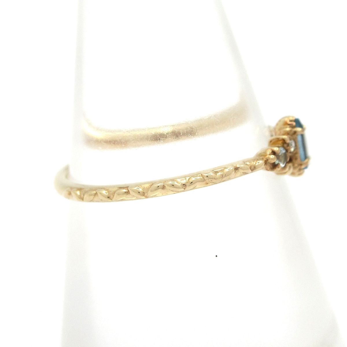 NOJESS ノジェス リング K 10 YG×ダイヤモンド×ライトブルー 総重量 0.9 g 0.01刻印