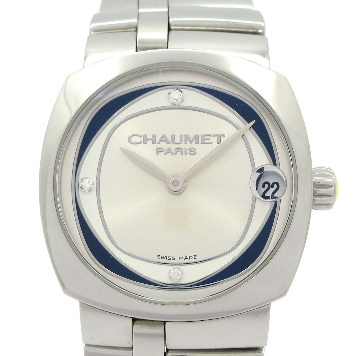CHAUMET ショーメ 腕時計 ミスダンディ W11660-30K レディース SS 3Pダイヤインデックス シルバー