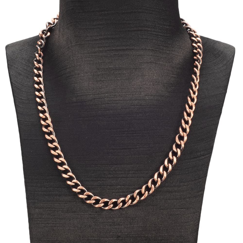 EnerMagiX 銅ネックレス レディース メンズ 99.9 純銅の手 銅チェーン ネックレス 調節 なジュエリーギフト 19.7インチ