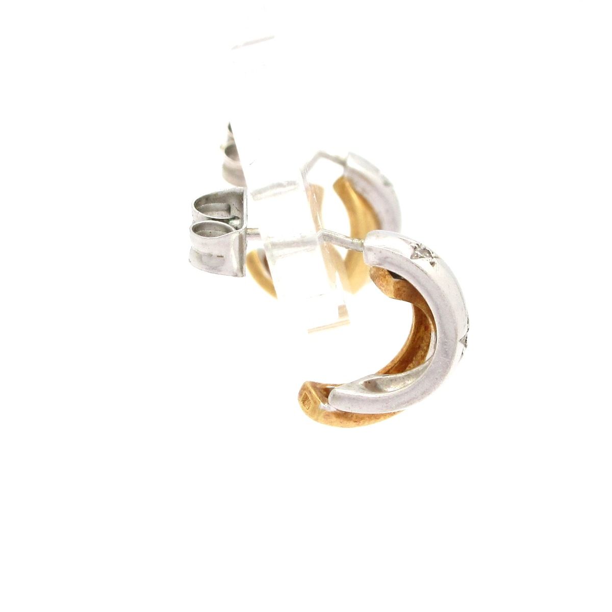 STAR JEWELRY スタージュエリー ピアス K 18 WG YG ダイヤモンド 総重量 4 g 総4 Pダイヤ 片側2 ダイヤ総0 04カラット