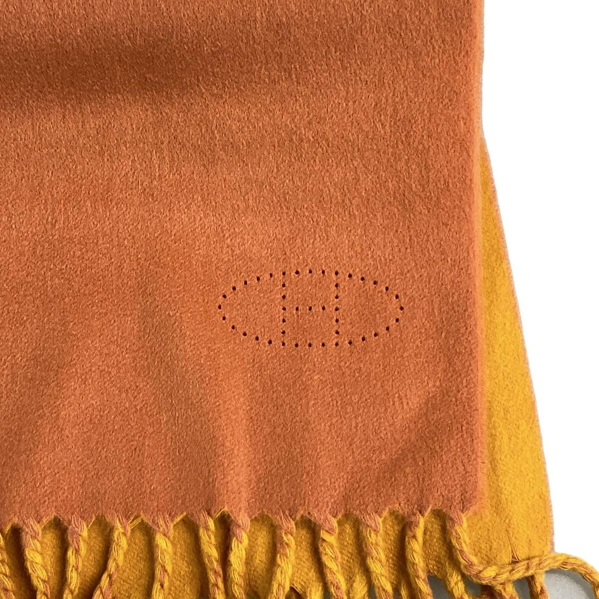 HERMES エルメス カシミヤマフラー【エブリン】 HERMES(エルメス) マフラー美品 エシャルプリバーシブルエブリン