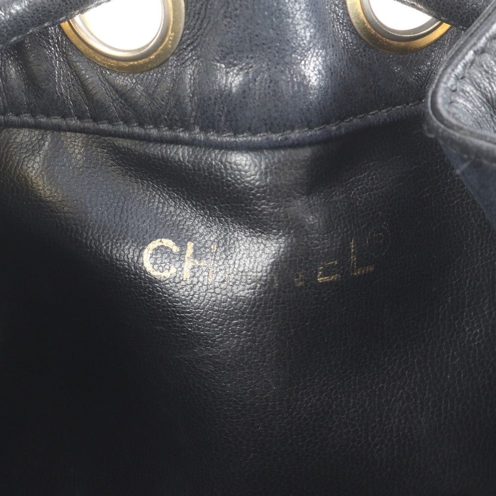 極美品 シャネル 巾着 ココボール ラムスキン レザー ショルダーバッグ